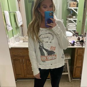 Lauren Moshi Billy Idol crew neck pullover sweatshirt